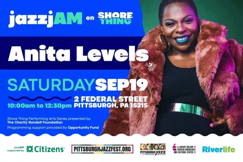 Flyer for jazzjAM on Shore Thing w/ Anita Levels