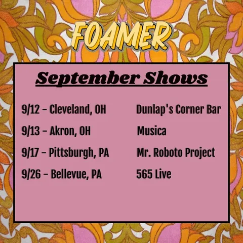 Flyer for FOAMER with Lorelai Paige and The Sweet Spot