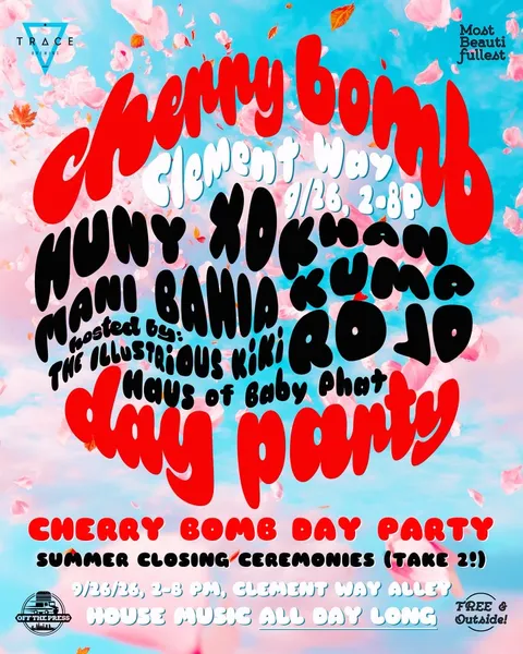 Flyer for Cherry Bomb Day Party
