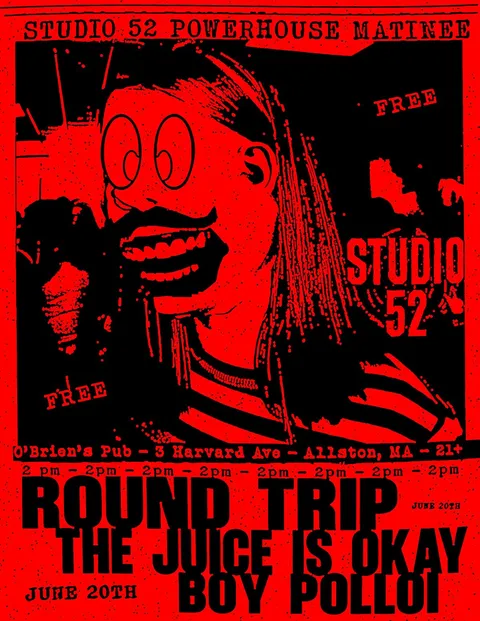 Flyer for Studio 52 Powerhouse Matinee (hardcore/metal lineup)