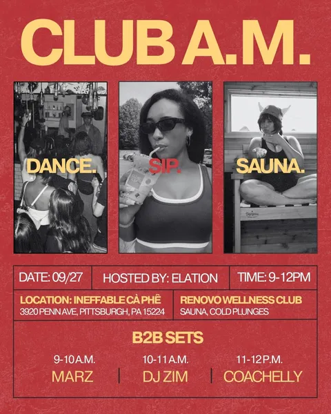 Flyer for CLUB A.M.