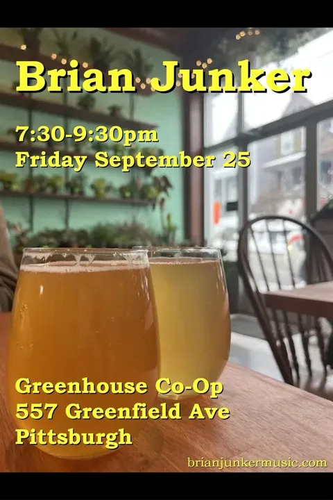 Flyer for Evening of music at Greenhouse Co-op