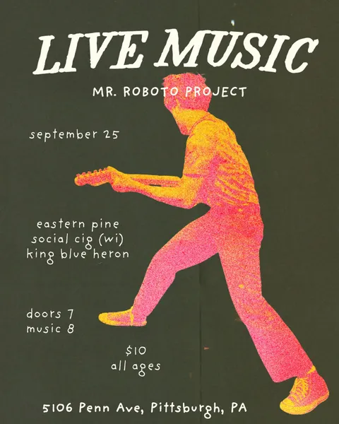 Flyer for Live Music at Mr. Roboto Project
