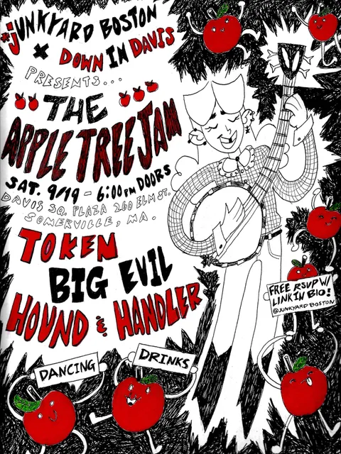 Flyer for Junkyard Concert at Davis Square Plaza