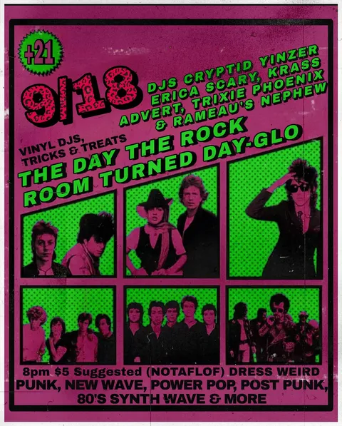 Flyer for DAYGLO: Day the Rock Room Turned Day-Glo