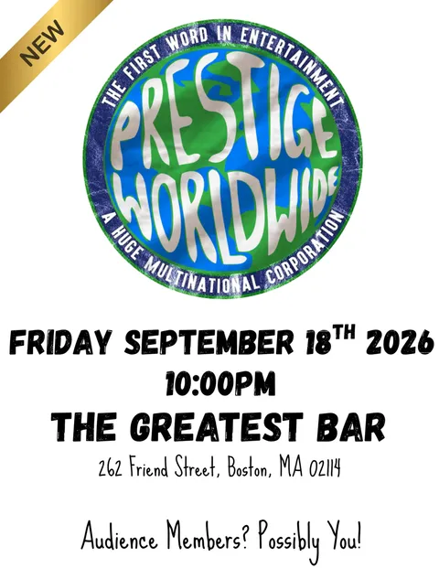 Flyer for Prestige Worldwide at The Greatest Bar