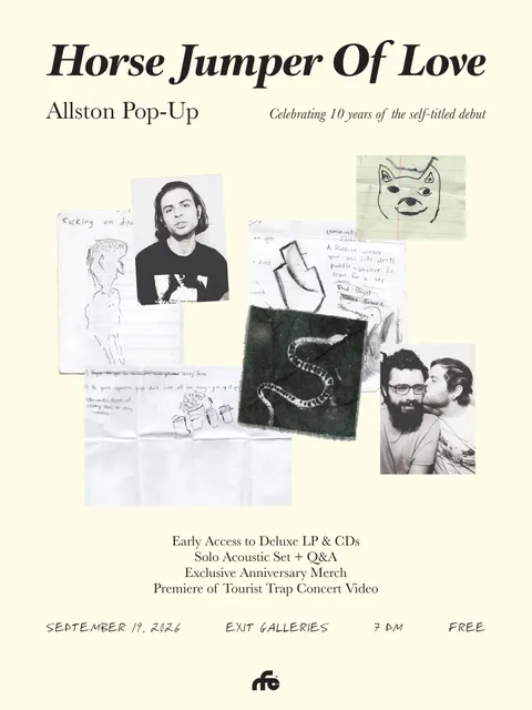 Flyer for Celebrating 10 years of Horse Jumper of Love self-titled debut