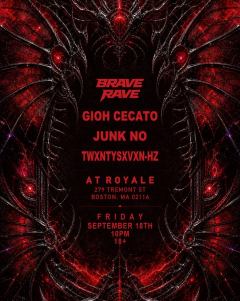 Flyer for BRAVE RAVE at Royale Boston