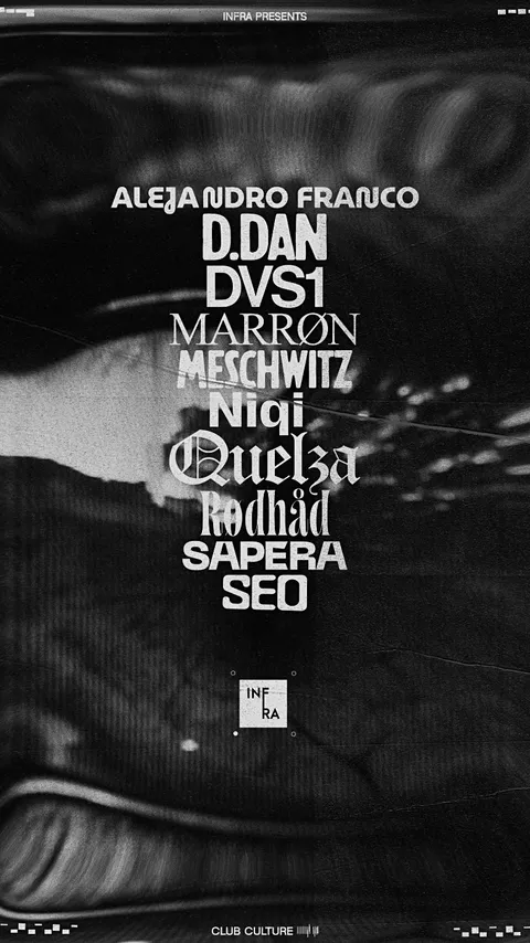 Flyer for Club Culture: MARRØN & Alejandro Franco